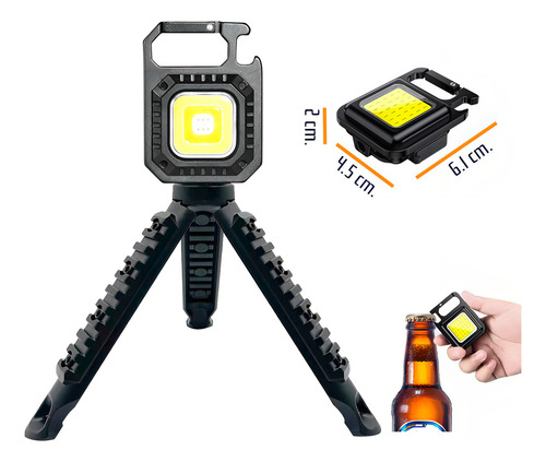 Mini Linterna Led Tipo Llavero Con Trípode Cafini Recargable