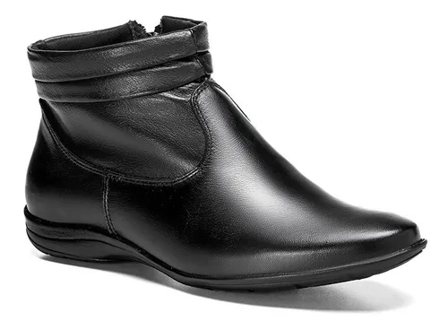Bota Feminina Cano Curto Flat Couro Leg. Sb Shoes Ref. 250