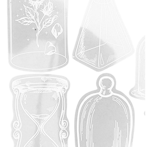 2 X 20x Marcapáginas De Flores Secas Transparentes, Clips