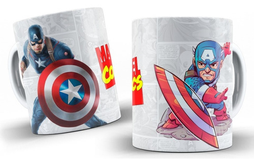 Mugs Capitán América Taza Pocillo Series Héroes