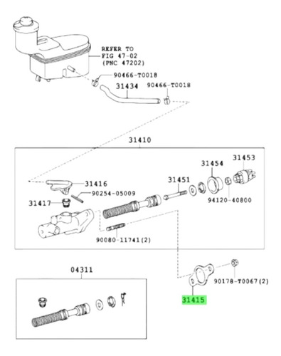 Junta Bomba De Freno Toyota Hilux 2004/24 Original