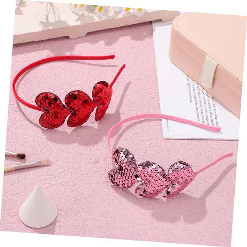 2 Piezas Diadema Corazón Accesorios De Corazón Para Mujer