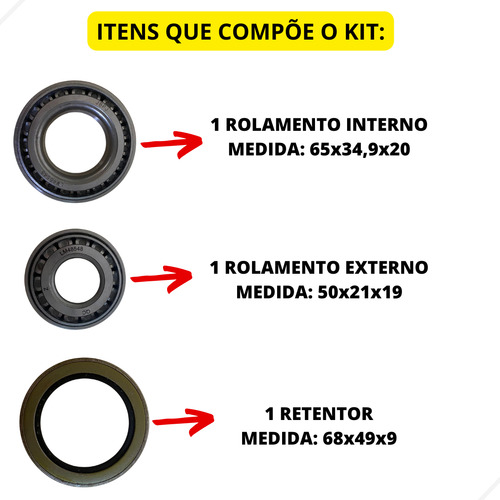 Kit De Rolamento Da Roda Dianteira - Topic Jinbei 2.0 E 2.2