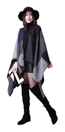 Poncho Chal Capa Para Mujer Dama Suéter Abrigo Colores [u]