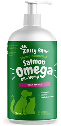 Zesty Paws Salmon Omega Cáñamo De Aceite Para Perros Rqylw