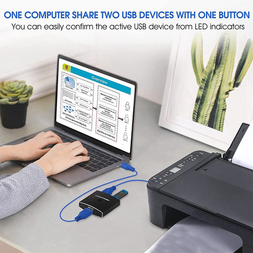 Conmutador Kvm Usb 3.0 Conmutador De Salida U 2 En 1 De 5 Gb