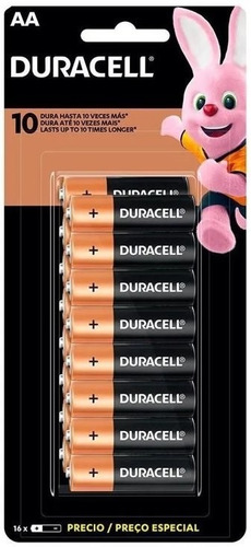 Pilhas Duracell Duralock Alcalina Aa Embalagem C/16 Unids Nf