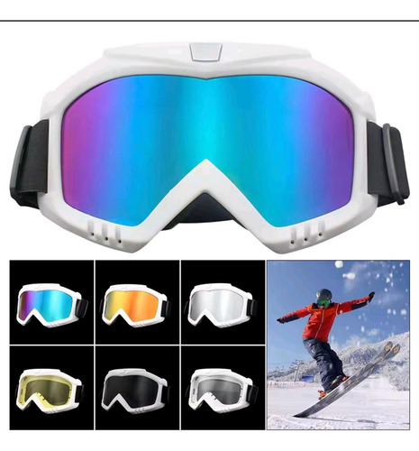 Antiparra Blanca Tornasol Filtro Uv Nieve Snowboard Ski