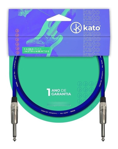 Cabo De Instrumento Kato P10/p10 Guitarra 5 Mts Azul Angelo