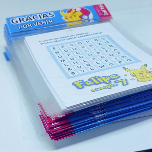 30 Blocks Sopas De Letras Souvenir Cumple Pokemon Pikachu