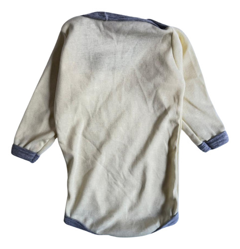 Body Manga Larga De Bebe Color Camel Y Gris Crema Talle 0 Recien Nacido