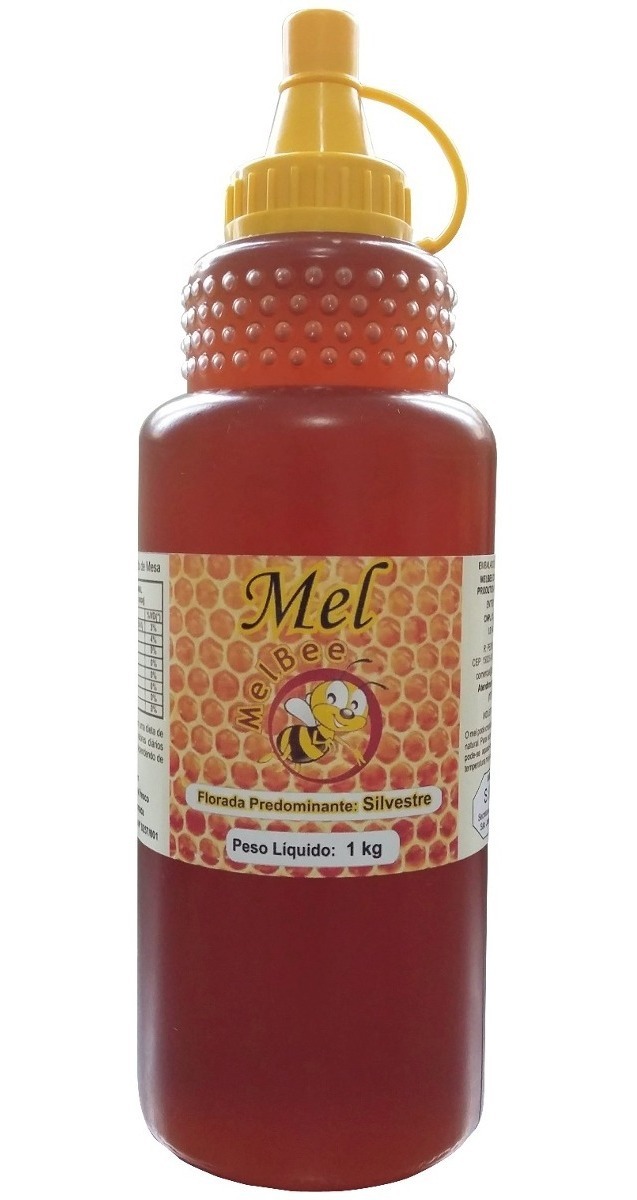 Mel De Abelha - 100% Puro - Bisnaga 1 Kg - Florada Silvestre