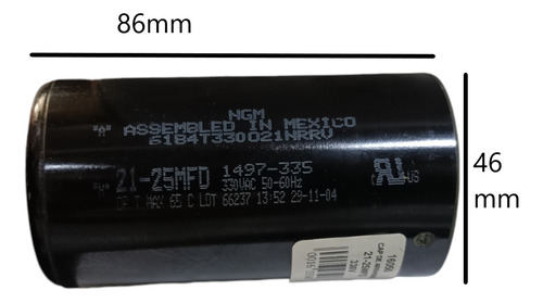 Capacitor De Arranque 21uf-25uf, 330vca Resistencia 15k Ohm