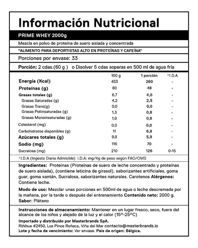 Proteina Metapure Prime Whey 2kg Qnt