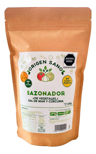 Sazonador A Base De Vegetales Sal De Mar Y Cúrcuma 500 G