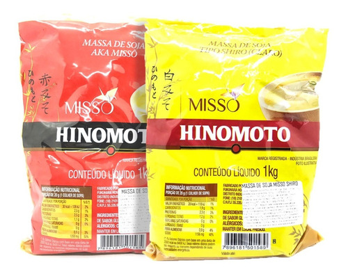 Pack 6u Pasta Miso Hinomoto Pasta Shiro / Aka 1 Kg Sin Tacc