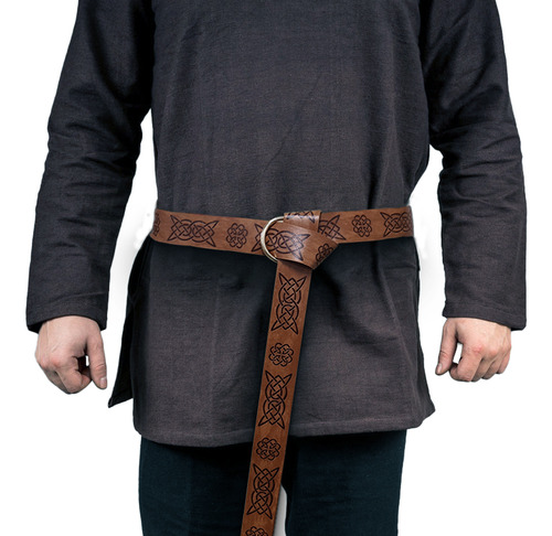 Medieval Celtic Embossed Belt Knights Loop Belt Cosplay