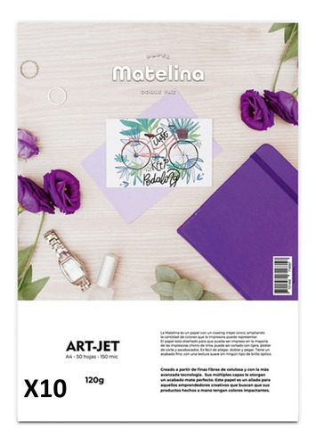 Papel Matelina 120gr Doble Faz X10 A4 Art-jet® 150 Mic