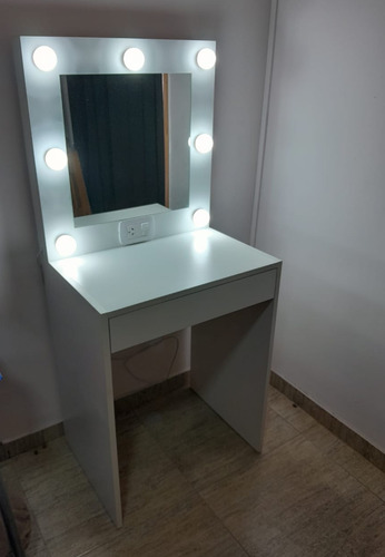 Mueble Tocador Para Maquillaje De 70cm De Ancho Blanco