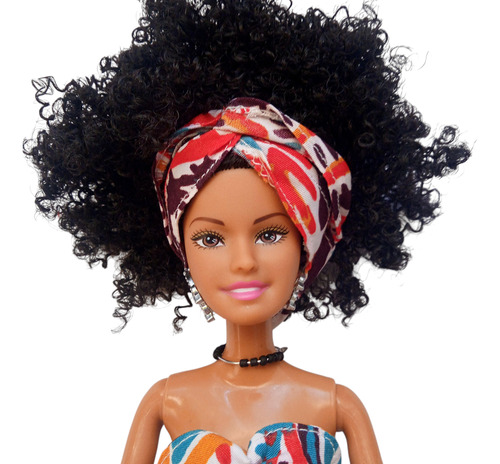 Boneca Negra Articulada Moda Afro 30 Cm Estilo Barbie Ac2