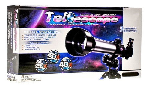 Telescopio Iniciacion Niños. 3 Aumentos 20x, 30x Y 40x Zoom