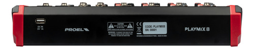 Mezcladora Proel 8 Canales Usb Bluetooth Y Fx Profesional