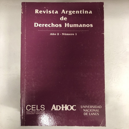 Ad Hoc. Revista Argentina De Derechos Humanos Año 2 Numero 1