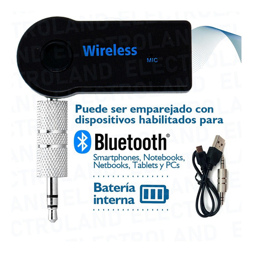 Imagen 3 de 10 de Receptor Bluetooth Usb Auto Microfono Manos Libre Parlante