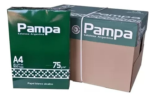 Kit 10 Resmas Pampa A4 75gr Papel Blanco 500 Hojas