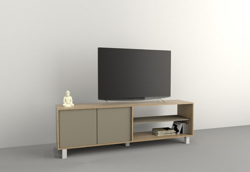 Mesa De Tv Hasta 75 2 Puertas + Estantes Tables