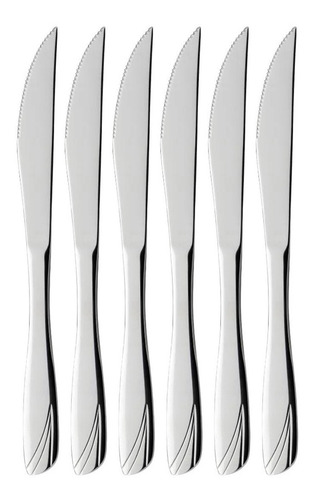 Jogo 4 Faca De Churrasco Farol 23 Cm Inox Luxo Mesa Posta