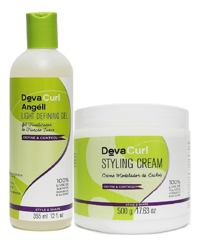 Kit Deva Curl Angell 355ml E Styling Cream 500g