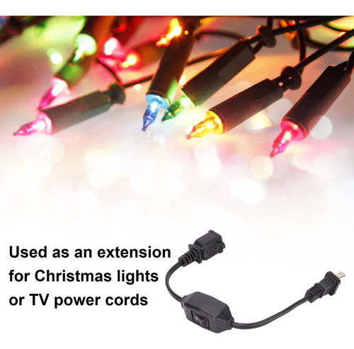 Cable De Extensión Con Interruptor 2 Clavijas Negro
