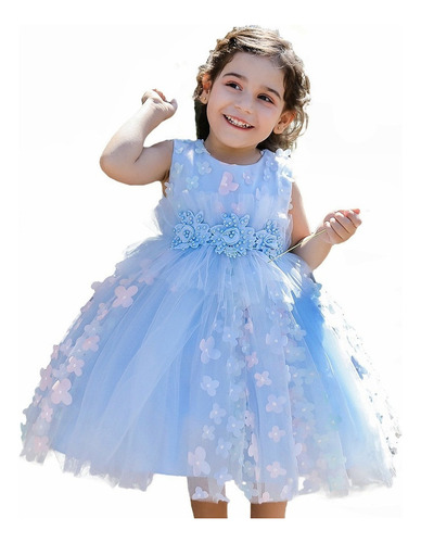 Vestido Fiesta Niña Bebé Elegante Boda Princesa 1 A 7años *