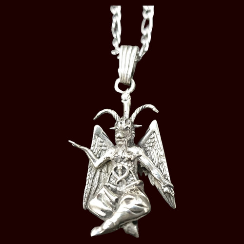 Medalla Baphometh En Plata 4,5 X 2,5 Cm 13 Gr Art 969