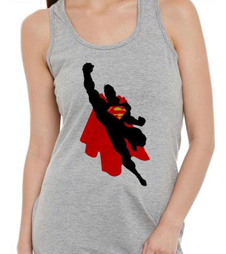 Musculosa Pop Art Super Man Silueta