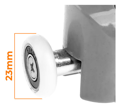 Rueda Simple Superior X4 Inomax Para Mampara Corrediza De Box De Ducha, Recta O Curva, Vidrios De 4 A 6 Mm