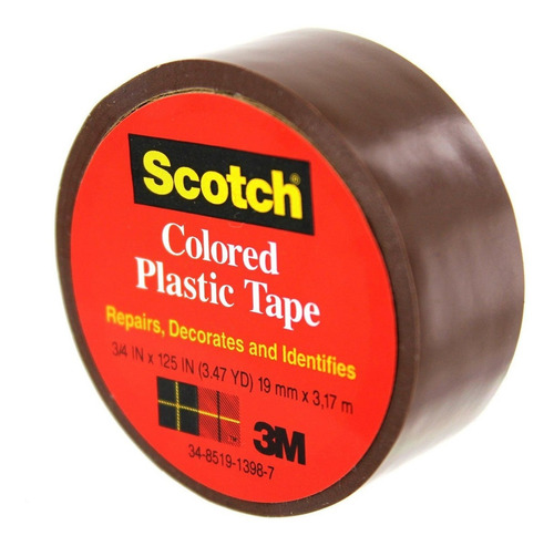 3m 190bn Cinta De Plastico Marron Escoces De 3/4 X 125 Pu