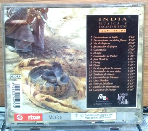 Juan Belda Cd India, Musica Y Encantamiento 1996