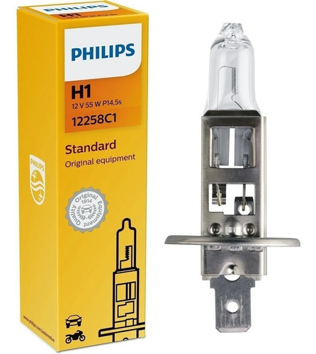 Lâmpada H1 Philips Standard 12258c1 12v 55w Farol Alto Baixo
