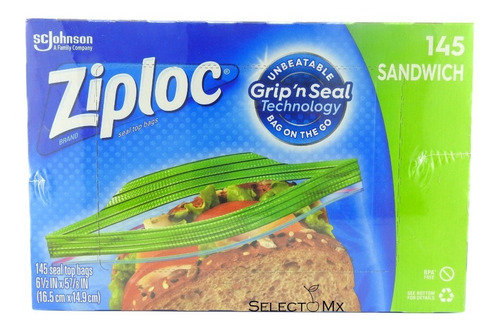 Bolsas Ziploc® P/ Sandwich Reutilizables Grip´n Seal 290 Pzs