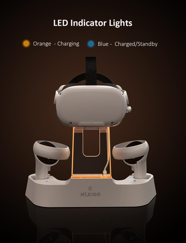 Base De Carga Nexigo Mejorada Con Luz Led Para Oculus Quest