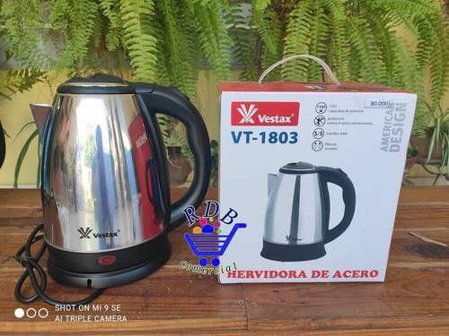 Pava Eléctrica Vestax 1.8l Con Llave De Corte Automático Plateado