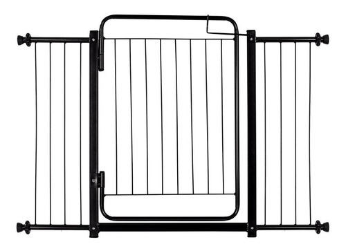 Grade De Porta Portão Proteção Cachorro Criança 124 A 129 Cm Cor Preto