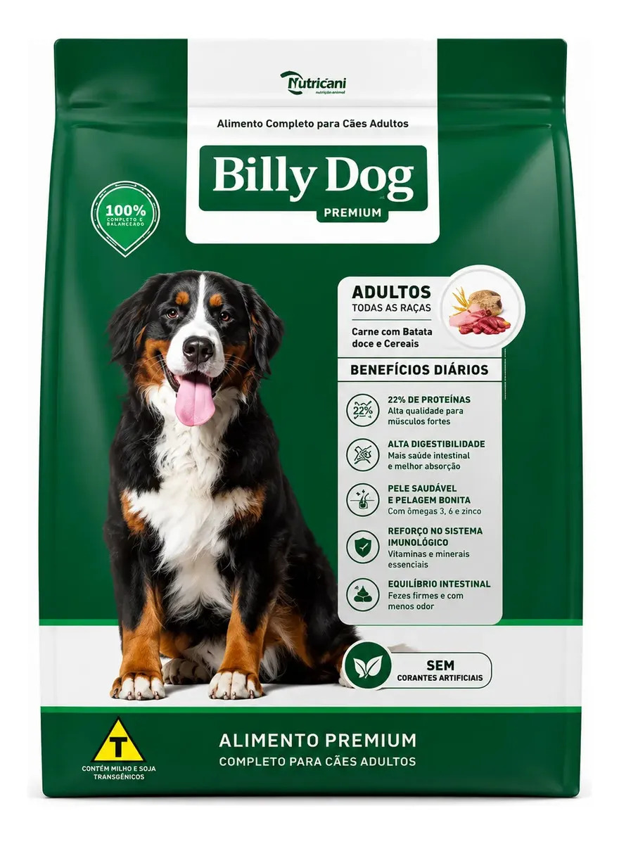 Ração Billy Dog Premium Refeição Diária Cães Adultos 15kg