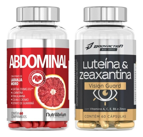 Abdominal 60 Comp Laranja Moro Cafeína + Luteína Zeaxantina Sabor Sem sabor