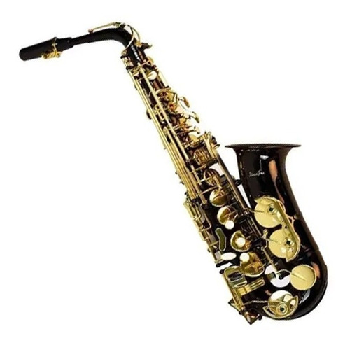 Silvertone Saxofon Alto Eb Negro Llaves Dorada Slsx019 Msi