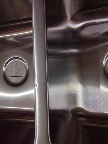 Tarja Doble Submontar Acero Inox 304 Con Golpes Por Almacen