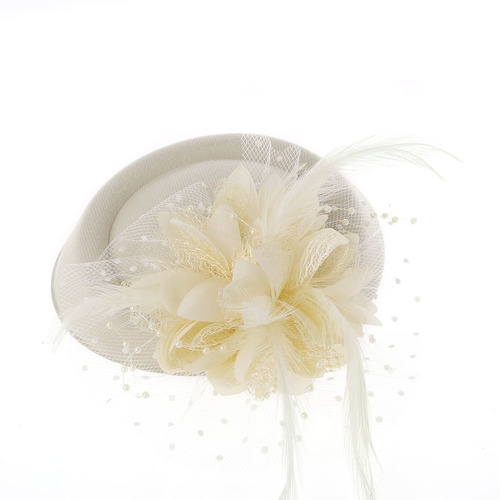 Fascinator Hats Headband Feminino Pena Flor Noivas Cabelo A