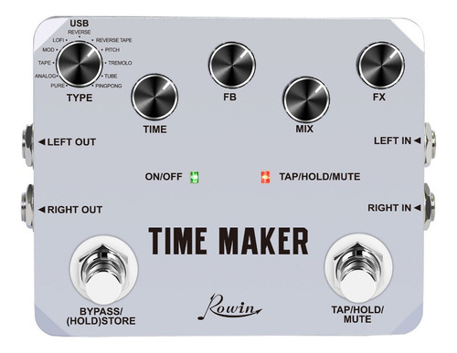 Pedal Time Maker Para Guitarra Rowin Ltd02, Con Efecto Ultra